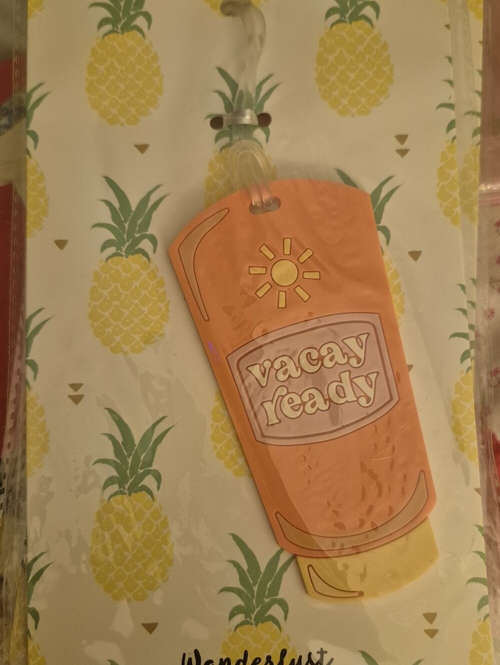 Vacay Ready Pink Travel Luggage Tag - Summer Sunscreen Design